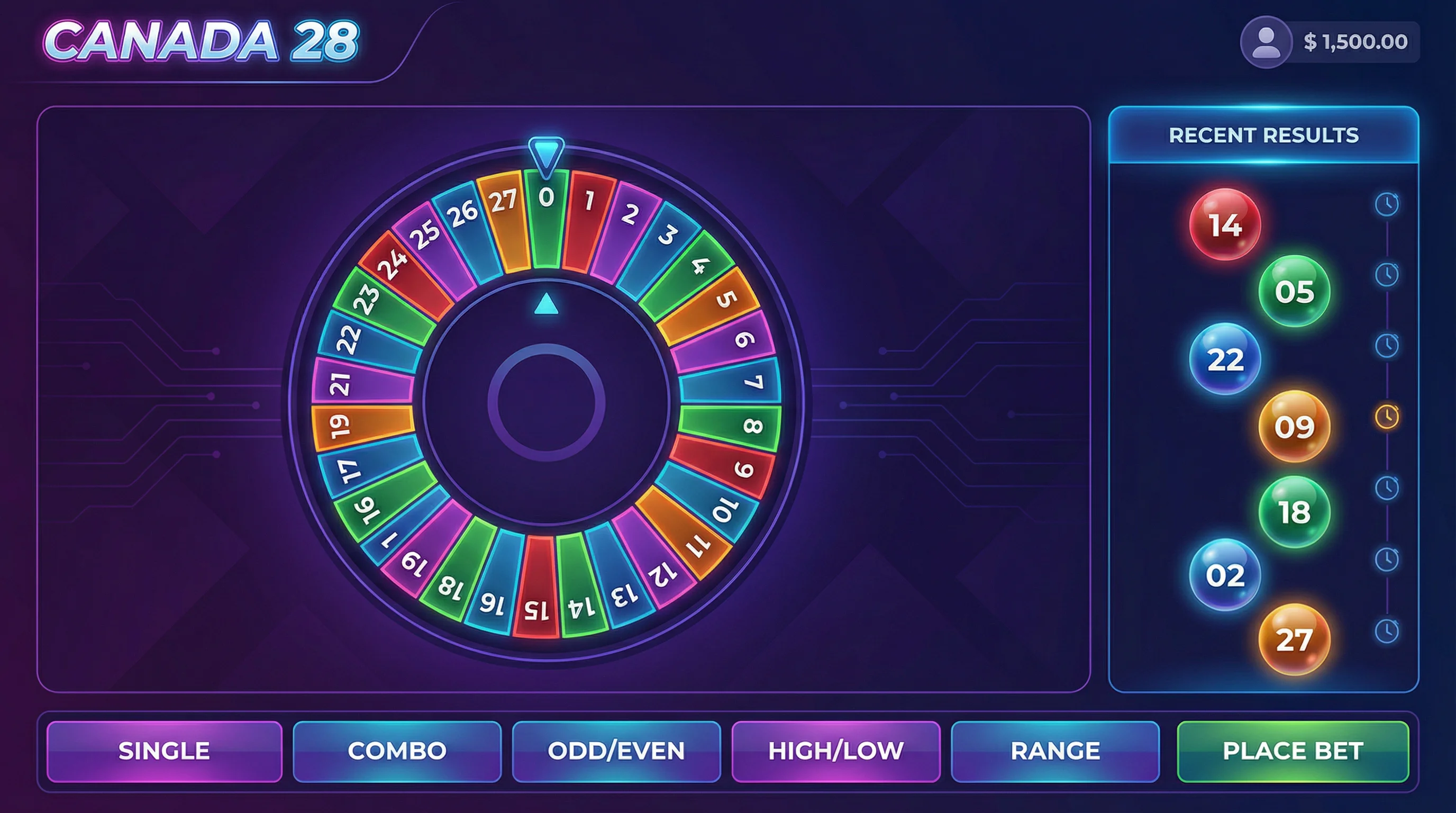 加拿大28游戏界面展示各种玩法